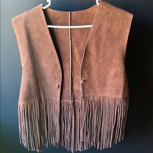 Unisex 100% leather Fringe Vest